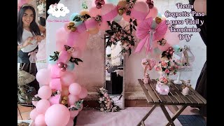 🌸Como Hacer Arco de Globos Para Fiesta Coquette🎀Fácil y Económico Paso a Paso DIY✨ [upl. by Airrat916]