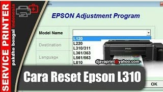 Cara reset epson L130 resetter epson L310 adjusment epson L130 [upl. by Schechinger598]