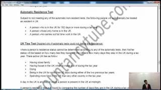 ACCA F6 UK  Residence Tests  Employment Incom AccountancyTubecom [upl. by Mandler670]