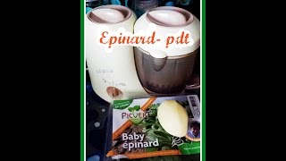 recette bébé n°5  Epinard pdt 4 mois au babycook [upl. by Assiluy]