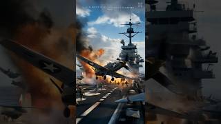 WW2 1944 F6F Hellcat Crash Lands onto aircraft carrier short youtubeshortsvideo viral WW2 [upl. by Enner115]