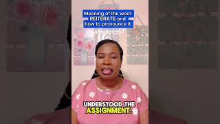 What is the meaning of reiterate and how do you pronounce it englishteacher shorts [upl. by Mcferren]