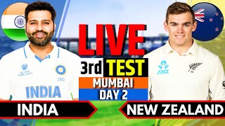 India vs New Zealand 3rd Test Day 2  IND vs NZ Live Match  Live Cricket Match Today Session 2 [upl. by Airegin]