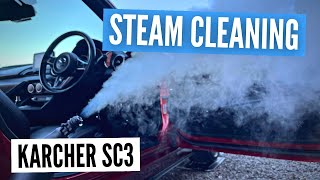 Karcher SC3 Steam Cleaner Review  Steam Cleaning Car Interiors [upl. by Ynavoj]