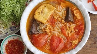 Bun Rieu Cua Vietnamese Crab Noodle Soup Recipe [upl. by Anavlis]