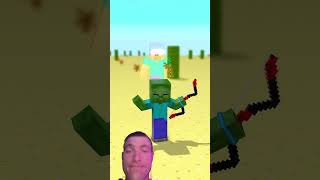 The Zombie transformed into Herobrine and won the archery challenge [upl. by Idelia]