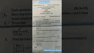 Course no  UMTTC301 bsc sem 3rd previous year question paper questionpaper jammuuniversity [upl. by Irtak103]