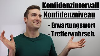 Konfidenzintervall und Konfidenzniveau  allgemeine Erklärung mit Beispiel  Fit im MatheAbi [upl. by Ellemaj]