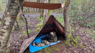 Hungarian Zeltbahn poncho shelter half in the rain [upl. by Ayikaz]