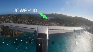 Landing ST BARTHS Runway 10 with my CESSNA 210 [upl. by Isnam413]