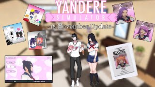 New Customization New Pose amp More  Yandere Simulator Update 15112024 [upl. by Roselle]