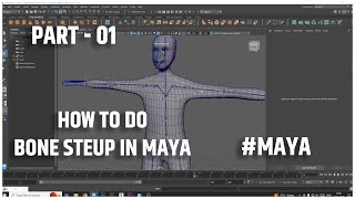 How to do Bone Setup in Maya  how to do character rig in maya maya rigging [upl. by Aerdnaed]