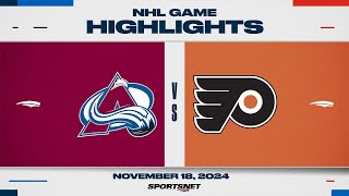 NHL Highlights  Avalanche vs Flyers  November 18 2024 [upl. by Ydwor]