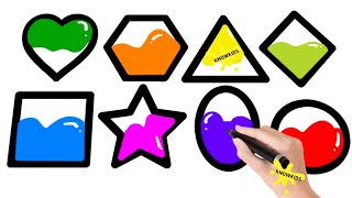 Learn to draw easy geometric shapes drawing for kidsampToddlersshapes drawing activity learning video [upl. by Mahala]