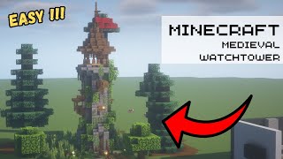 Minecraft EASY Medieval Watchtower Tutorial [upl. by Noxas]