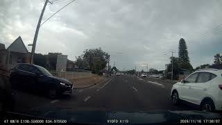 Car almost enters main road without seeing oncoming traffic Dashcam video Australia [upl. by Eahsram764]