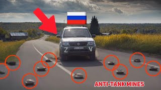 Russian Car Explode on Mines in Failed Breakthrough Attempt Near Vovchansk [upl. by Kramal]