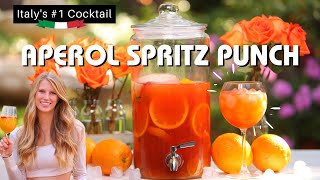 Aperol Spritz Punch  Large Batch Party Recipe  How To Make [upl. by Palla]