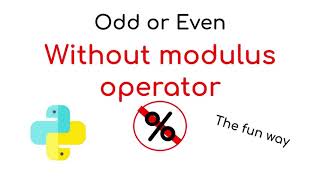 Check if a number is odd of even without modulus operator in python  The fun way [upl. by Spiers161]