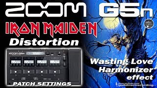 ZOOM G5n Harmonizer Harmonist IRON MAIDEN Distortion FREE Settings [upl. by Paulette]