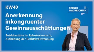 Steuerliche Anerkennung inkongruenter Gewinnausschüttungen  Steuernachrichten Update 4024 [upl. by Sass]