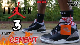 CLOSER TO OG BUT ARE THEY BETTER THAN THE PREVIOUS RELEASE EARLY LOOK JORDAN 3 BLACK CEMENT ON FEET [upl. by Ennirac218]