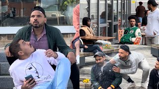 Water spitting on strangers prank  sitting behind people prank compilation  joker pranks latest [upl. by Aiekat]