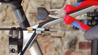 DIY How to fix damage thread  broken bolt in the bicycle frame Seatpost clamp problems [upl. by Yenwat894]