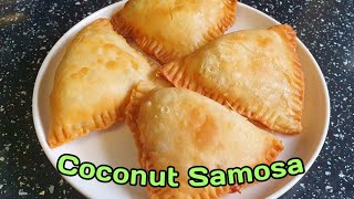 Crispy Coconut Samosas  Puff Pastry Style  খাস্তা নারকেল সামোসা [upl. by Papert116]