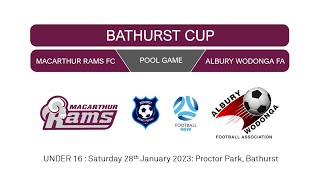 Bathurst Cup U16 Pool Game  Macarthur Rams FC v Albury Wodonga FA [upl. by Sacci]