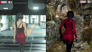 Resident Evil 4 Remake Vs Resident Evil 2 Remake Ada Wong  Comparison [upl. by Mccord]