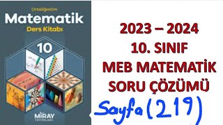 10sınıf Matematik ders kitabı sayfa 219 Dörtgenler Konu Değerlendirme Soruları Miray yayınları [upl. by Devine]