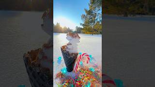 Do you like ice cream made of snow🍧🥶 shorts shortvideo snow ice asmr asmrsounds icecream [upl. by Ariad]