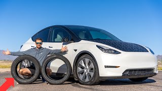 Continental Made a Custom Tire for the Model Y  So I Tested it [upl. by Aihtyc]