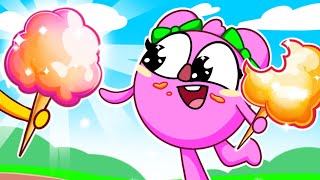 Cotton Candy Story 🌈 🍭Yummy Cotton Candy Machine 😍 Funniest Cartoon For Kids By 4 Friends 😻 [upl. by Namar265]