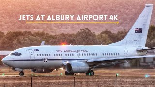 Jets at Albury Airport 4K  Plane Spotting [upl. by Cummine]