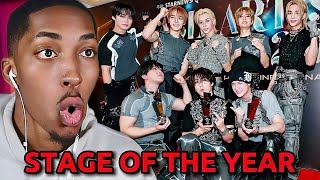 Stray Kids Win quotStage of the Yearquot Daesang at 2023 Asia Artist Awards AAA REACTION [upl. by Malti]