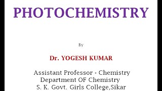 Photochemistry  Photochemistry of Alkenes and Dienes [upl. by Eiramnerual]