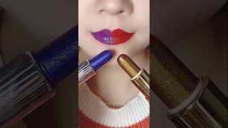 Red ♥️ vs purple 🟣 lipstick shades 😍❤️ ytshorts lipstick [upl. by Mehelhteb]