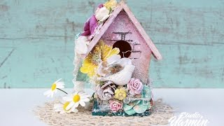 Mixed Media Birdhouse Tutorial by Yasmin Tölche [upl. by Eenwat]