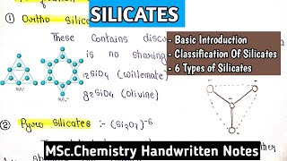 SILICATES  Basic  Classification  OrthoPyroCyclic ChainSheet amp Thee Dimension Silicates msc [upl. by Raphael]