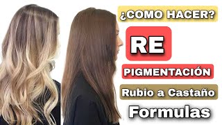 Cabello rubio a castaño REPIGMENTACIÓN fórmulas [upl. by Vyky]