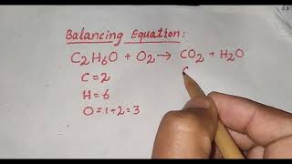 Balancing equation C2H6O  O2  CO2 H2O  balancing combustion of c2h6o [upl. by Arakaj470]