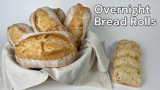 How to Make No Knead Bread Rolls Overnight  Homemade Yeast Dough Recipe [upl. by Nnylarac]