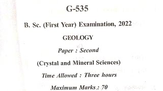 Geology second paperBSc 1st year2022According NEP [upl. by Primaveria]