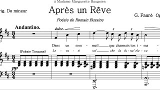 Après un Rêve B Minor Gabriel Fauré Piano Accompaniment [upl. by Noleta]