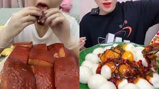 Spıcy Chinese food 🌶 SOSLU ÇİN YEMEKLERİ YEME  Spicy eggs Pork belly 먹방 [upl. by Duj]