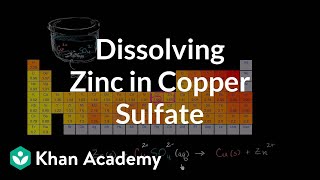 Redox reaction from dissolving zinc in copper sulfate  Chemistry  Khan Academy [upl. by Ola]