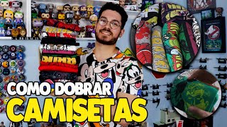 COMO DOBRAR CAMISETAS E ECONOMIZAR ESPAÇO [upl. by Ailaro]