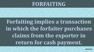 DIFFERENCE BETWEEN FACTORING AND FORFAITING [upl. by Suchta]